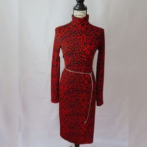 Zara Red Leopard Print Dress